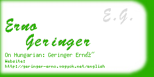 erno geringer business card